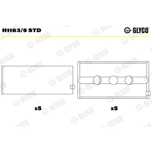 Ložisko kľukového hriadeľa GLYCO H1163/5 STD