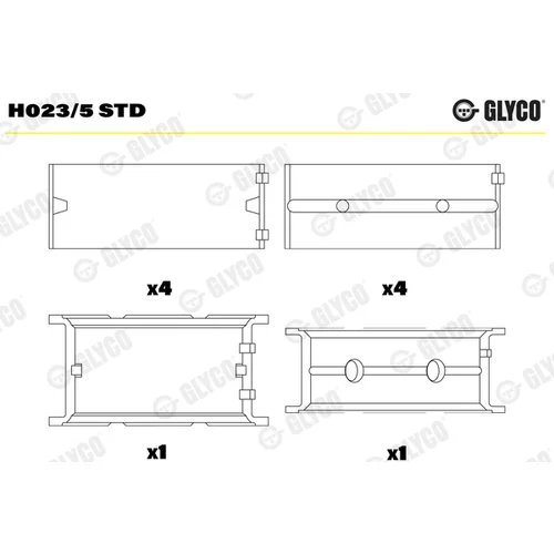 Ložisko kľukového hriadeľa GLYCO H023/5 STD