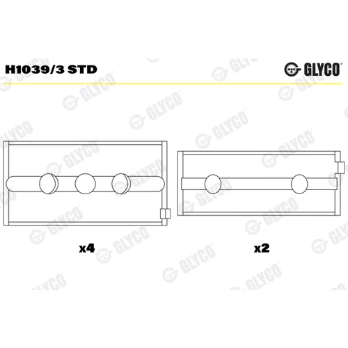 Ložisko kľukového hriadeľa GLYCO H1039/3 STD