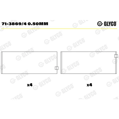 Ojničné ložisko GLYCO 71-3869/4 0.50MM