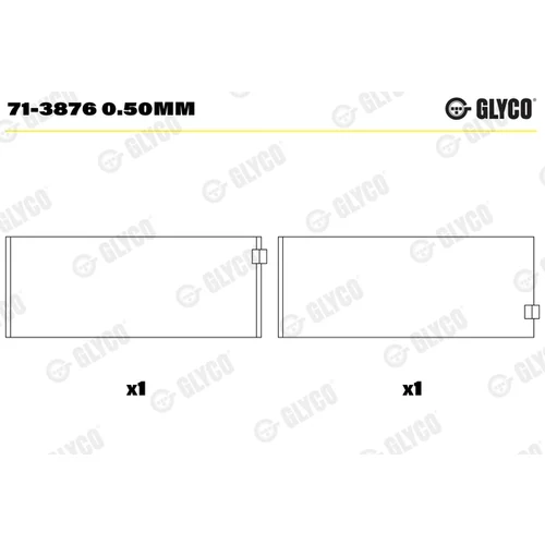 Ojničné ložisko GLYCO 71-3876 0.50mm