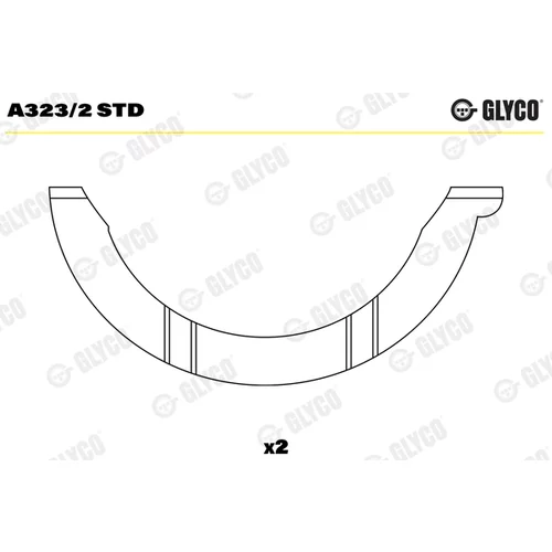 Vymedzovacia podložka pre kľukový hriadeľ GLYCO A323/2 STD