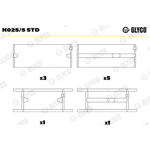 Ložisko kľukového hriadeľa GLYCO H025/5 STD