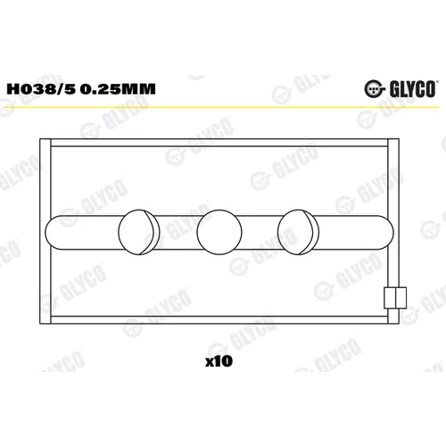 Ložisko kľukového hriadeľa GLYCO H038/5 0.25mm