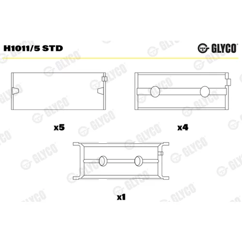 Ložisko kľukového hriadeľa GLYCO H1011/5 STD