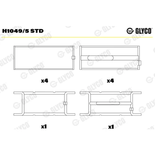 Ložisko kľukového hriadeľa GLYCO H1049/5 STD