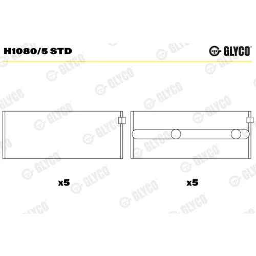 Ložisko kľukového hriadeľa GLYCO H1080/5 STD