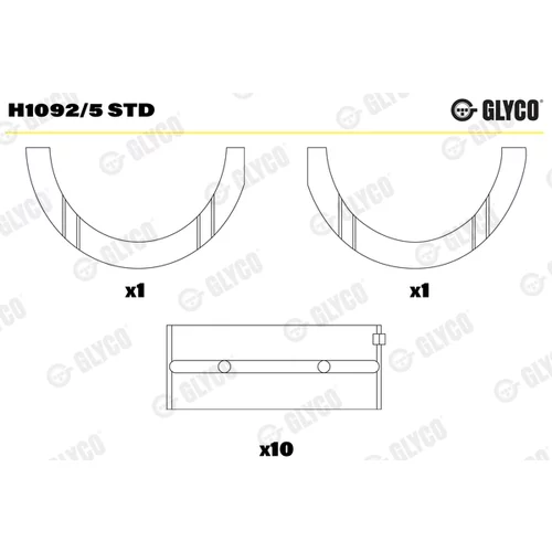 Ložisko kľukového hriadeľa GLYCO H1092/5 STD