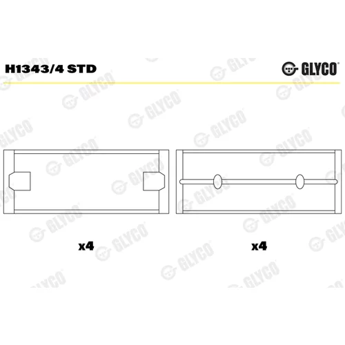 Ložisko kľukového hriadeľa GLYCO H1343/4 STD