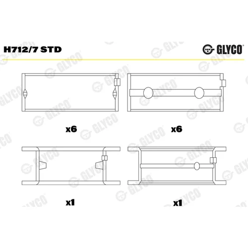 Ložisko kľukového hriadeľa GLYCO H712/7 STD