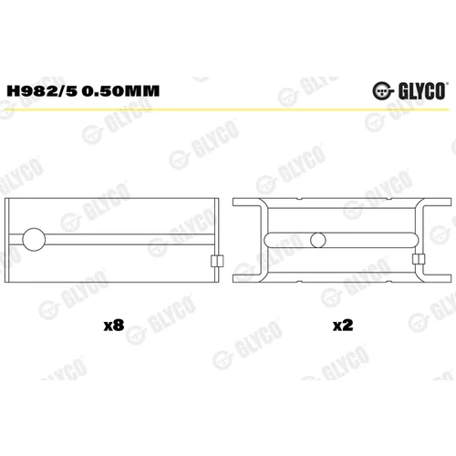 Ložisko kľukového hriadeľa GLYCO H982/5 0.50mm