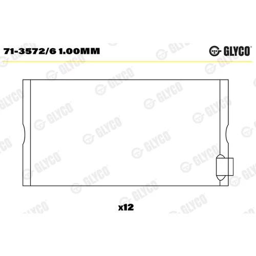 Ojničné ložisko GLYCO 71-3572/6 1.00mm