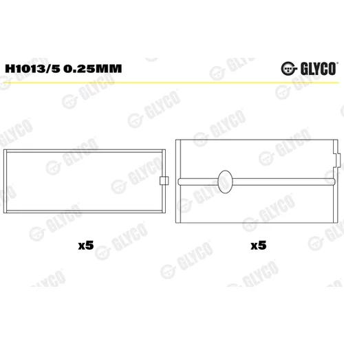 Ložisko kľukového hriadeľa GLYCO H1013/5 0.25mm