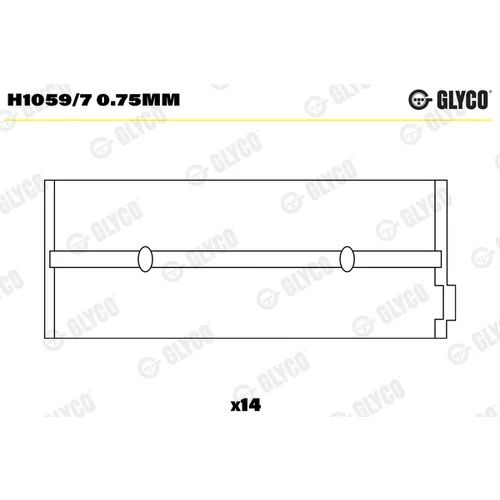 Ložisko kľukového hriadeľa GLYCO H1059/7 0.75mm