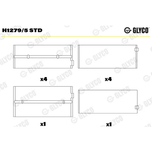 Ložisko kľukového hriadeľa GLYCO H1279/5 STD