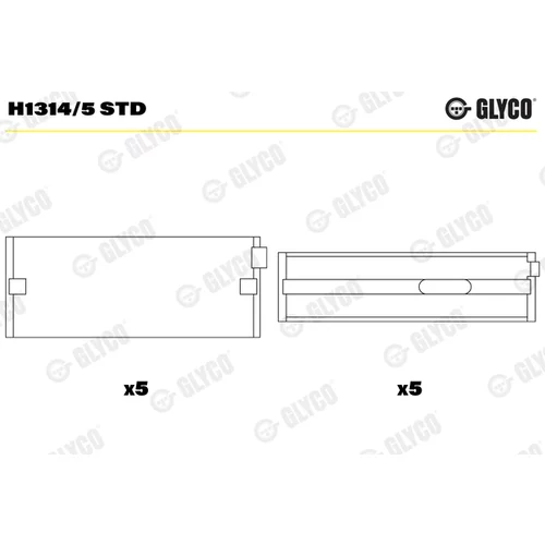 Ložisko kľukového hriadeľa GLYCO H1314/5 STD