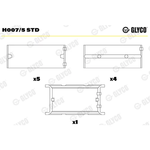 Ložisko kľukového hriadeľa GLYCO H007/5 STD