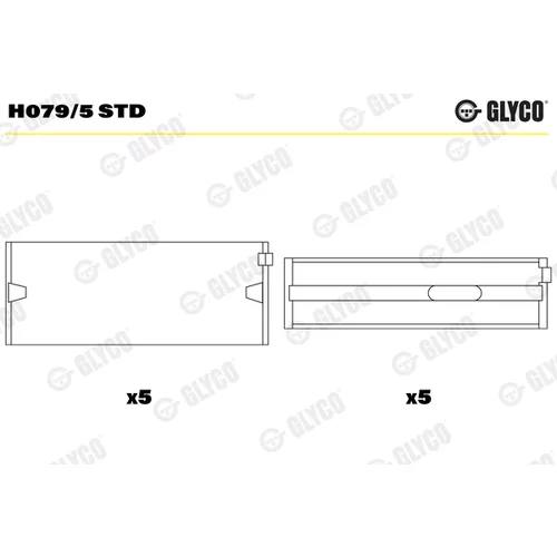 Ložisko kľukového hriadeľa GLYCO H079/5 STD