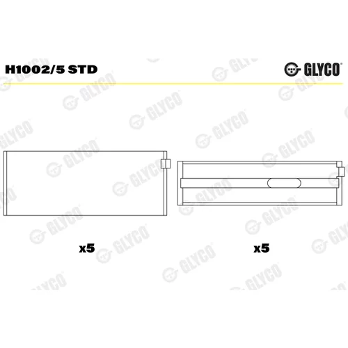 Ložisko kľukového hriadeľa GLYCO H1002/5 STD