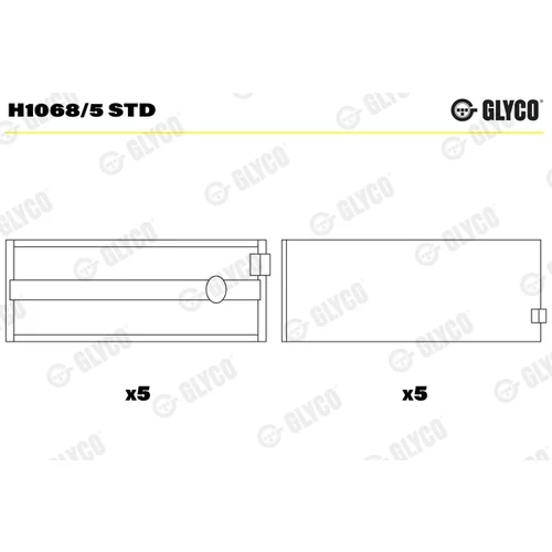 Ložisko kľukového hriadeľa GLYCO H1068/5 STD