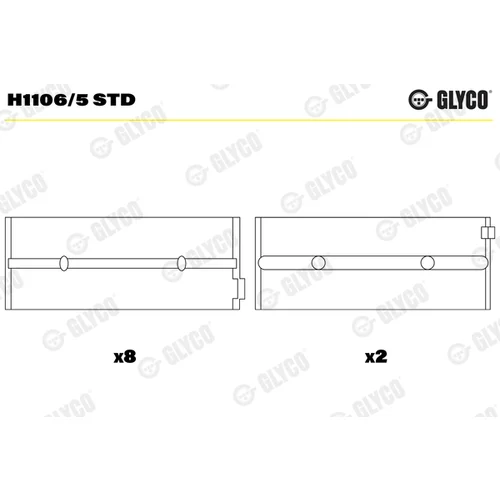 Ložisko kľukového hriadeľa GLYCO H1106/5 STD