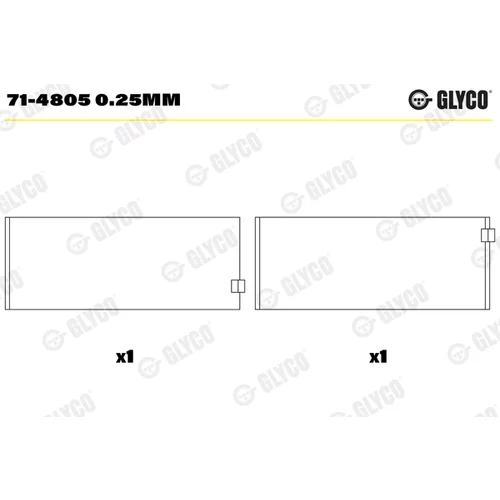 Ojničné ložisko GLYCO 71-4805 0.25mm