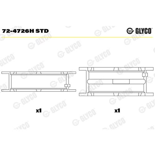 Ložisko kľukového hriadeľa GLYCO 72-4726H STD