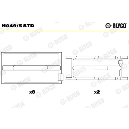 Ložisko kľukového hriadeľa GLYCO H049/5 STD