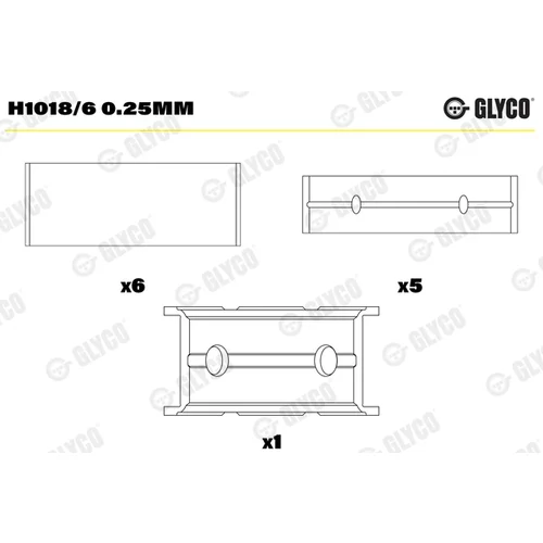 Ložisko kľukového hriadeľa GLYCO H1018/6 0.25MM