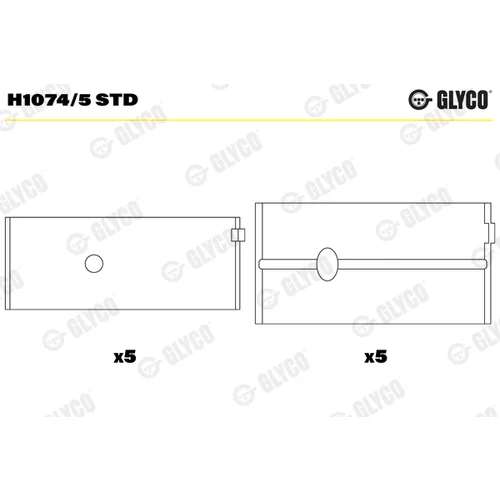 Ložisko kľukového hriadeľa GLYCO H1074/5 STD