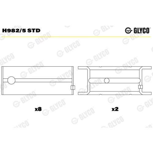 Ložisko kľukového hriadeľa GLYCO H982/5 STD