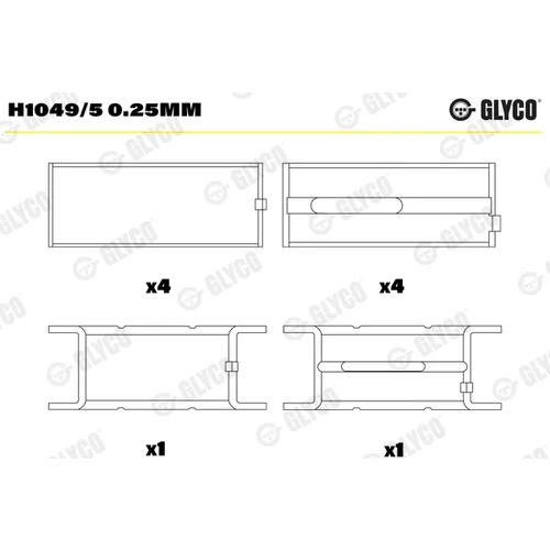 Ložisko kľukového hriadeľa GLYCO H1049/5 0.25mm