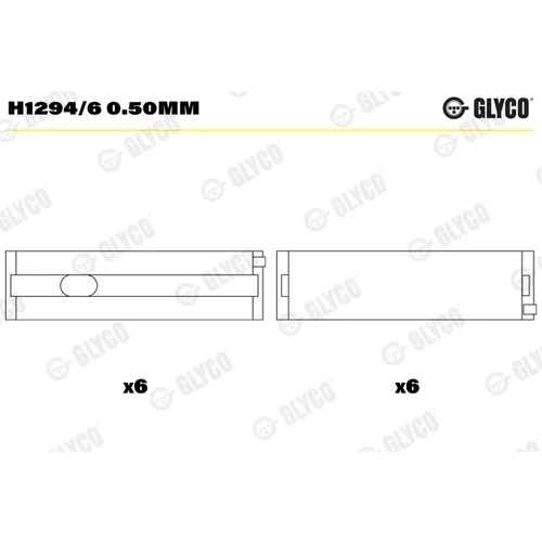 Ložisko kľukového hriadeľa GLYCO H1294/6 0.50mm