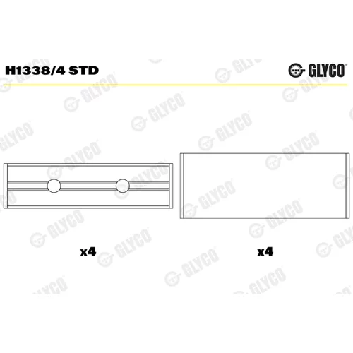 Ložisko kľukového hriadeľa GLYCO H1338/4 STD