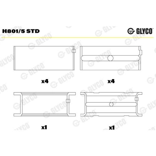 Ložisko kľukového hriadeľa GLYCO H801/5 STD