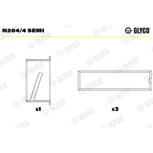 Ložisko vačkového hriadeľa GLYCO N204/4 SEMI