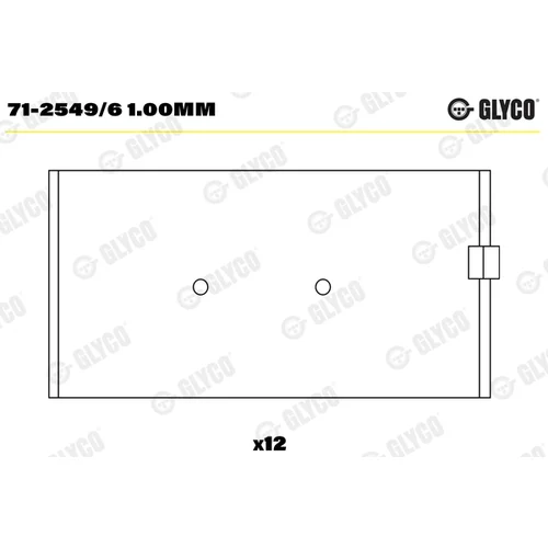 Ojničné ložisko GLYCO 71-2549/6 1.00mm