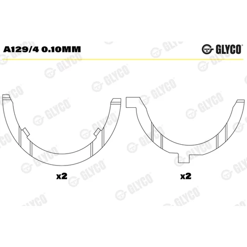 Vymedzovacia podložka pre kľukový hriadeľ GLYCO A129/4 0.10mm