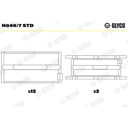 Ložisko kľukového hriadeľa GLYCO H049/7 STD