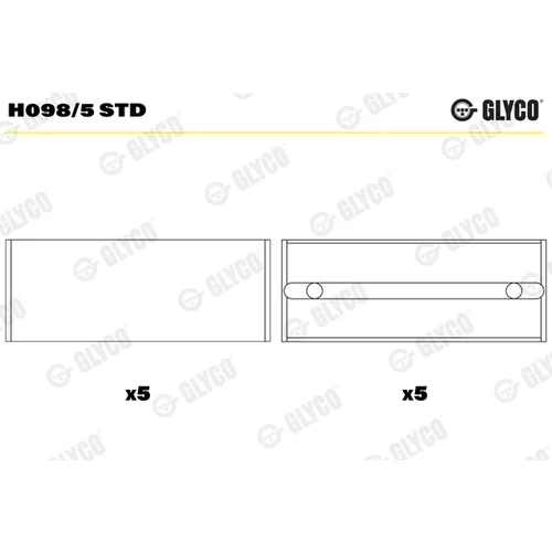 Ložisko kľukového hriadeľa GLYCO H098/5 STD