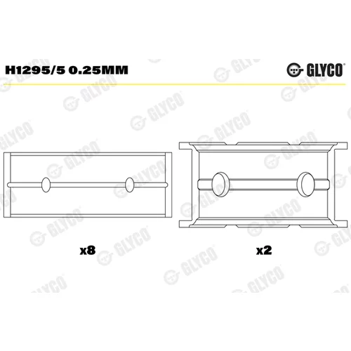 Ložisko kľukového hriadeľa GLYCO H1295/5 0.25MM