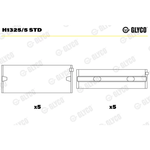 Ložisko kľukového hriadeľa GLYCO H1325/5 STD