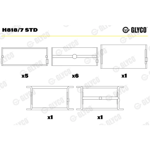 Ložisko kľukového hriadeľa GLYCO H818/7 STD