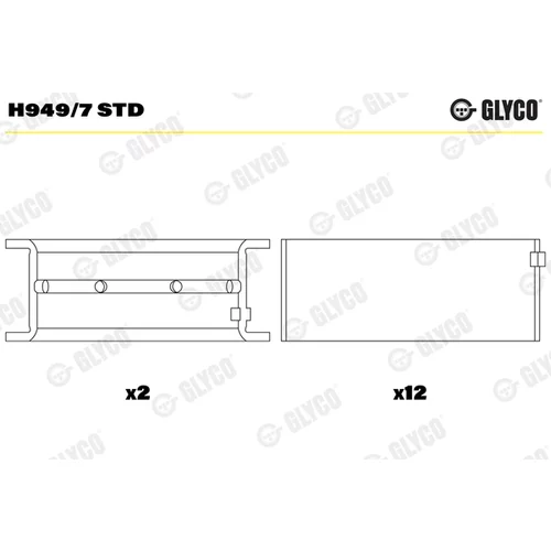 Ložisko kľukového hriadeľa GLYCO H949/7 STD