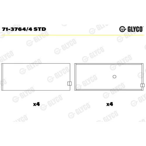 Ojničné ložisko GLYCO 71-3764/4 STD