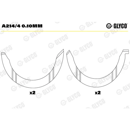 Vymedzovacia podložka pre kľukový hriadeľ GLYCO A214/4 0.10mm