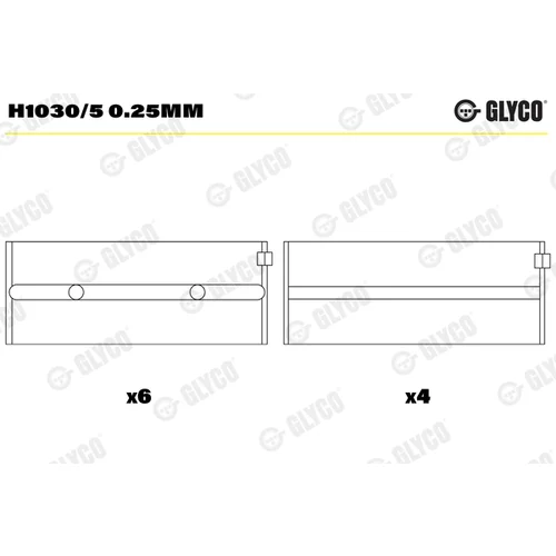 Ložisko kľukového hriadeľa GLYCO H1030/5 0.25mm