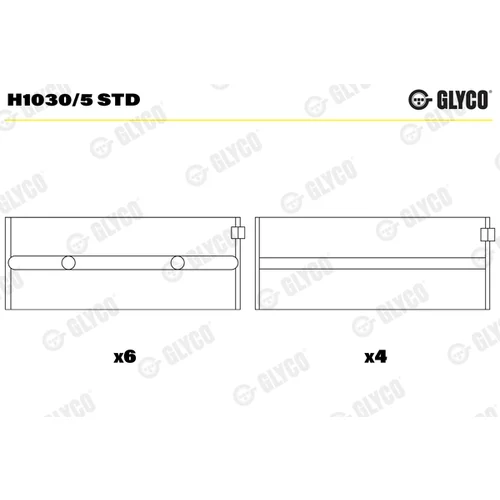 Ložisko kľukového hriadeľa GLYCO H1030/5 STD