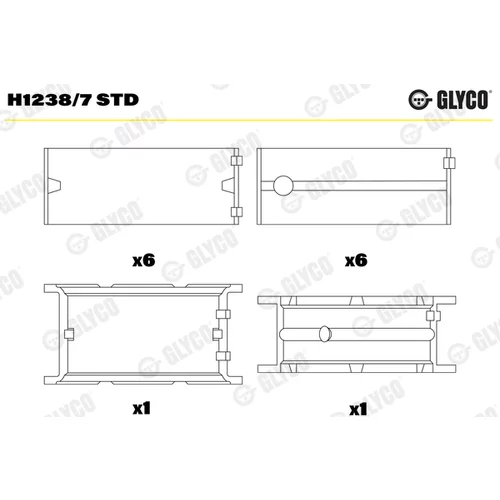 Ložisko kľukového hriadeľa GLYCO H1238/7 STD