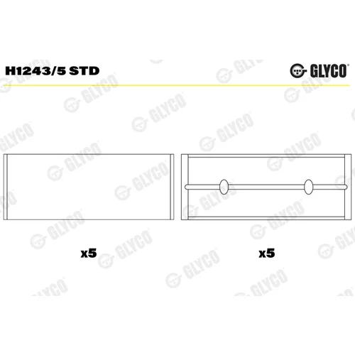 Ložisko kľukového hriadeľa GLYCO H1243/5 STD